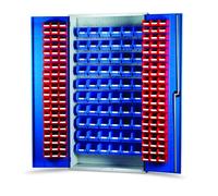 Barton Topstore 013074 Louvre Panel Cabinet (120 Red and 60 Blue Bins)