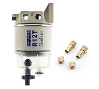 BARTOO R12T Fuel Water Separator Marine,10 Micron Fuel Filter Marine Parts Replace S3240 120AT NPT ZG1/4-19 Fit 3/8-inch NPT Outboard Motor