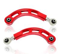BARTOO Rear Upper Suspension Camber Control Arms Kit for Lancer 08-17 | Steel Alloy, Spherical Bearings, Set of 2, Adjustable Camber/Toe, Fits Mitsubishi Lancer CY/CZ 2008-2017, Red