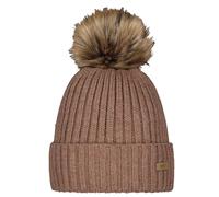 Barts Augusti Women's Knitted Beanie Hat with Bobble, Light Brown, One Size