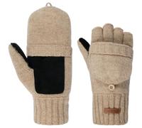 Barts Haakon Fingerless Wool Gloves Men - mittens knit with lining Winter Autumn-Winter
