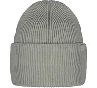 Barts Haveno High Cuffed Ribbed Knit Stretchy Beanie Hat - Light Grey