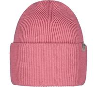Barts Haveno High Cuffed Ribbed Knit Stretchy Beanie Hat - Pink