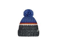 Barts Kids Reggey Cuffed Fleece Lined Beanie Bobble Hat - Blue - 4+ Yrs