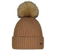 Barts Knitted Winter Bobble Hat Kenzie, Light Brown, One Size