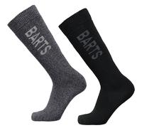Barts Mens Basic 2 Pack Soft Warm Moisture Wicking Ski Socks - Anthracite/Black