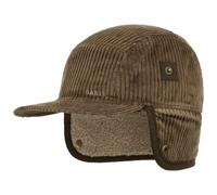 Barts Rayner Cap with Ear Flaps Men - Cotton Baseball Corduroy Peak, Lining, Leather Trim, Closed Back, Trim Autumn-Winter Winter - One Size Olive