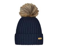 Barts Womens Augusti Faux Fur Pom Pom Bobble Hat - Blue