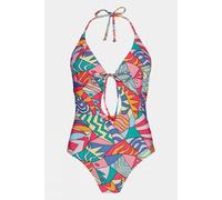 Barts Womens Flinder Halter One Piece Swimsuit Green Size 14