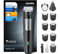 Barttrimmer Herren Haarschneidemaschine, All-in-1 Bartschneider Nasenhaartrimmer Kabellos, USB Wiederaufladbar & Wasserdicht Rasierer Elektrisch mit 7 Aufsteckkämme, Ultrascharfer Klinge