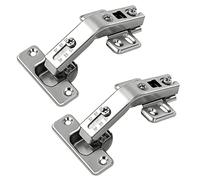 Bartuda 135 Degree Lazy Susan Hinge Face Frame Plate for Folded Door, Kitchen Cabinet Hinges, Cold Rolled Steel, Unfinished, 2-Pack, Adjustable, 2-Hole, 5.08 cm x 5.08 cm, 18mm-22mm Thickness