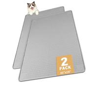 Bartuke Cat Litter Mat 2 Pack,40"x28" Large Rubber Litter Trapping Mat