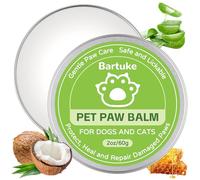 Bartuke Dog Paw Balm & Nose Balm, Dog Paw Pad Protector for Dogs & Cats | Lick-Safe, Coconut Oil, All Natural Ingredients Moisturizer & Soother for Dry Cracked Paw Pads, 1 Pack | 2 oz
