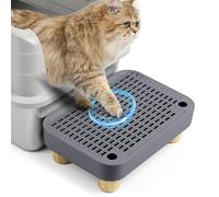 Bartuke Elevated Cat Litter Box Ramp/Step/Stairs with Wooden Feet, Litter Filter Pedal for Automatic Self-cleaning Robot Cat Litter box, Ideal for Kitten & Older Cats (Dark Grey)