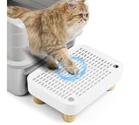 Bartuke Elevated Cat Litter Box Ramp/Step/Stairs with Wooden Feet, Litter Filter Pedal for Automatic Self-cleaning Robot Cat Litter box, Ideal for Kitten & Older Cats (White)
