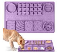 Bartuke Large Silicone Snuffle Mat, 32"x 20" Dog Lick Mat with Suction Cups, Slow Feeder for Small | Medium | Large | Multiple Dogs Slow Eating, Boredom Reducer (Purple)