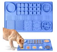 Bartuke Large Silicone Snuffle Mat, 32"x 20" Dog Lick Mat with Suction Cups, Slow Feeder for Small | Medium | Large | Multiple Dogs Slow Eating, Boredom Reducer (Blue)