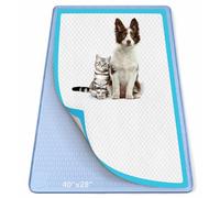 Bartuke Pee Pad Holder for Dogs, 40" x 28" Silicone Pee Tray Mat Leak-Proof, High Edge, No Spill Pet Pad Holder for Puppy, Cat, Rabbit, Dog Training Pads for Home Floor Protection (Blue)