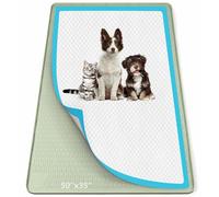 Bartuke Pee Pad Holder for Dogs, 50" x 35" Silicone Pee Tray Mat Leak-Proof, High Edge, No Spill Pet Pad Holder for Puppy, Cat, Rabbit, Training Pads for Floor Protection, No Pee Pads (Green)