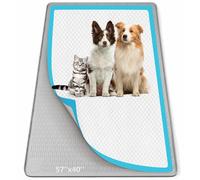 Bartuke Pee Pad Holder for Dogs, 57" x 40" Silicone Pee Tray Mat Leak-Proof, High Edge, No Spill Pet Pad Holder for Puppy, Cat, Rabbit, Training Pads for Floor Protection, No Pee Pads (Light Grey)