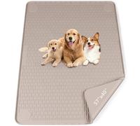 Bartuke Pee Pads for Dogs, 57" x 40" Extra Large Reusable Silicone Mat, Washable Puppy Training Pads for Potty Training, Non-Slip, Leak-Proof, Indoor Floor Protection (Khaki)