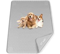 Bartuke Pee Pads for Dogs, 57" x 40" Extra Large Reusable Silicone Mat, Washable Puppy Training Pads for Potty Training, Non-Slip, Leak-Proof, Indoor Floor Protection (Light Grey)