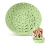 Bartuke Silicone Slow Feeder Raised Dog Bowl, Large Dog Licking Feeding Bowl with Non-Slip Suction Cups for Large Breed Anxiety Relief, Anti Choking, BPA Free Silicone, Dishwasher Safe (Green)