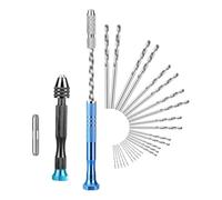 Barturry 28PCS Precision Pin Vise Hand Drill Set Micro Twist Drill Bits for Electronic Assembling, Model Making