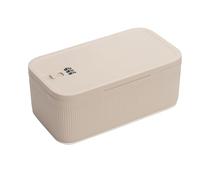 Barturry Lockable Storage Box, Locking Medicine Box, Cell Phone Locked Jail, Containers Bin for Personal Refrigerator Home Beige