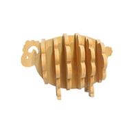 Barturry Multi-Purpose Wooden Tray Coasters Three-Dimensional Animal Coasters High Temperature Resistance Happy Sheep