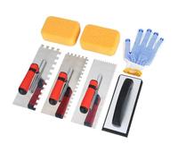 Barturry Squared Trowel Set withRubber Grout Float,Grout Sponges andWork Gloves Ideal Forcement, Concrete, Masonry Tile