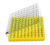 Barturry Yellow Frozen Tube Storage Box, 0.5ml Capacity Per Cell, 100 Slots, Flip Cover Design, Single Piece