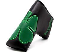 Barudan Golf Shamrock Clover Blade Putter Cover Headcover Club Protector with Magnet Closure fits Blade Style putters (Black)