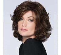 Baruisi Short Brown Wigs for Women Short Curly Fluffy Synthetic Hair Wig Natural Layered Cosplay Costume Wigs