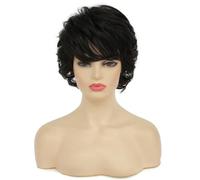 Baruisi Short Fluffy Black Wigs for Women Soft Synthetic Heat Resistant Hair Replacement Wig Cospaly Party