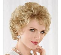 Baruisi Short Fluffy Blonde Wigs for Women Natural Looking Synthetic Short Curly Cosplay Hair Wig