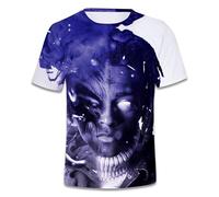 Baruler Jacket teen children rapper xxxtentacion commemorative 3D round neck print short-sleeved T-shirt (S, 7)