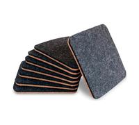 BARVIVO Black Coasters for Drinks Absorbent Set of 8 - Perfect Classic Drink Coasters for Wooden Table Protection with Scratch Preventing Cork Side and an Instant Condensation Absorbing Felt Side