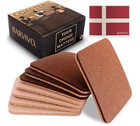 BARVIVO Modern Coasters for Drinks Absorbent Set of 8 - Perfect Modern Drink Coasters for Wooden Table Protection with Scratch Preventing Cork Side and an Instant Condensation Absorbing Felt Side