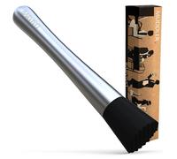 BARVIVO Professional Drink Muddler - 8" Stainless Steel Cocktail Muddler w/Grooved Nylon Head to Muddle & Mix the Perfect Cocktail Right at Home