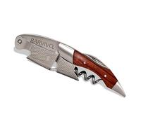Barvivo Wine Opener with Foil Cutter and Cap Remover - Double Hinged Corkscrew for Bartenders - Stainless Steel Wine Key for Easy Bottle Opening - Manual Wine Bottle Opener - Rosewood, 12x1.5x3 cm