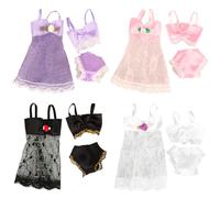 BARWA Doll Pajamas Sleep Suit Sleepwear Clothes Compatible for 11.5 Inch Girl Doll (4 Sets)