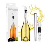 Barware Wine Cooler, 3-in-1 Stainless Steel Wine Bottle Cooler | Aerator | Stopper, Wine Accessories, Bottle Cooler Rod from The Inside Ideal for Wine Lovers