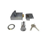 Bary Dead Bolt Night Latch Complete with Rim Cylinder (Satin)
