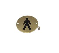 Bary Male Toilet Sign Polished Brass