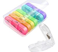 Baryah Weekly Pill Box Organizer with Cutter, Portable Pill Boxes 7 Day 3 Times A Day, 7 Day Tablet Organizer with Large Separate Compartments to Hold Medication, Vitamins, Fish Oil and Supplement