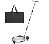 Barydat 1 Pack Under Vehicle Inspection Mirror with Telescoping Handle and Light 16 Inch Diameter Security Angle Adjustment Handheld Inspection Mirror for Under Car Truck Equipment Over Shelf