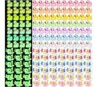 Barydat 100 Pcs Luminous Mini Resin Animals Bulk Glow in The Dark Resin Axolotls Tiny Ducks Miniature Figurines for Hide and See Decor Dollhouse Decor Landscape Garden Fairy Toys for Crafts DIY