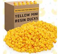 Barydat 1000 Pcs Mini Resin Ducks Yellow Bulk Tiny Duck Decoration for Hide and Seek Prank Cruises Miniature Garden Accessory Figures for Dollhouse Landscape Aquarium Birthday Party