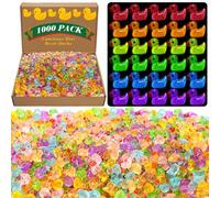 Barydat 1000pcs Mini Resin Duck Glowing in The Dark Little Tiny Luminou Duck Bulk for Hide Prank DIY Idea Gifts Cruise Party Garden Animal Figure Miniature for Garden Micro Decor (Multicolor)